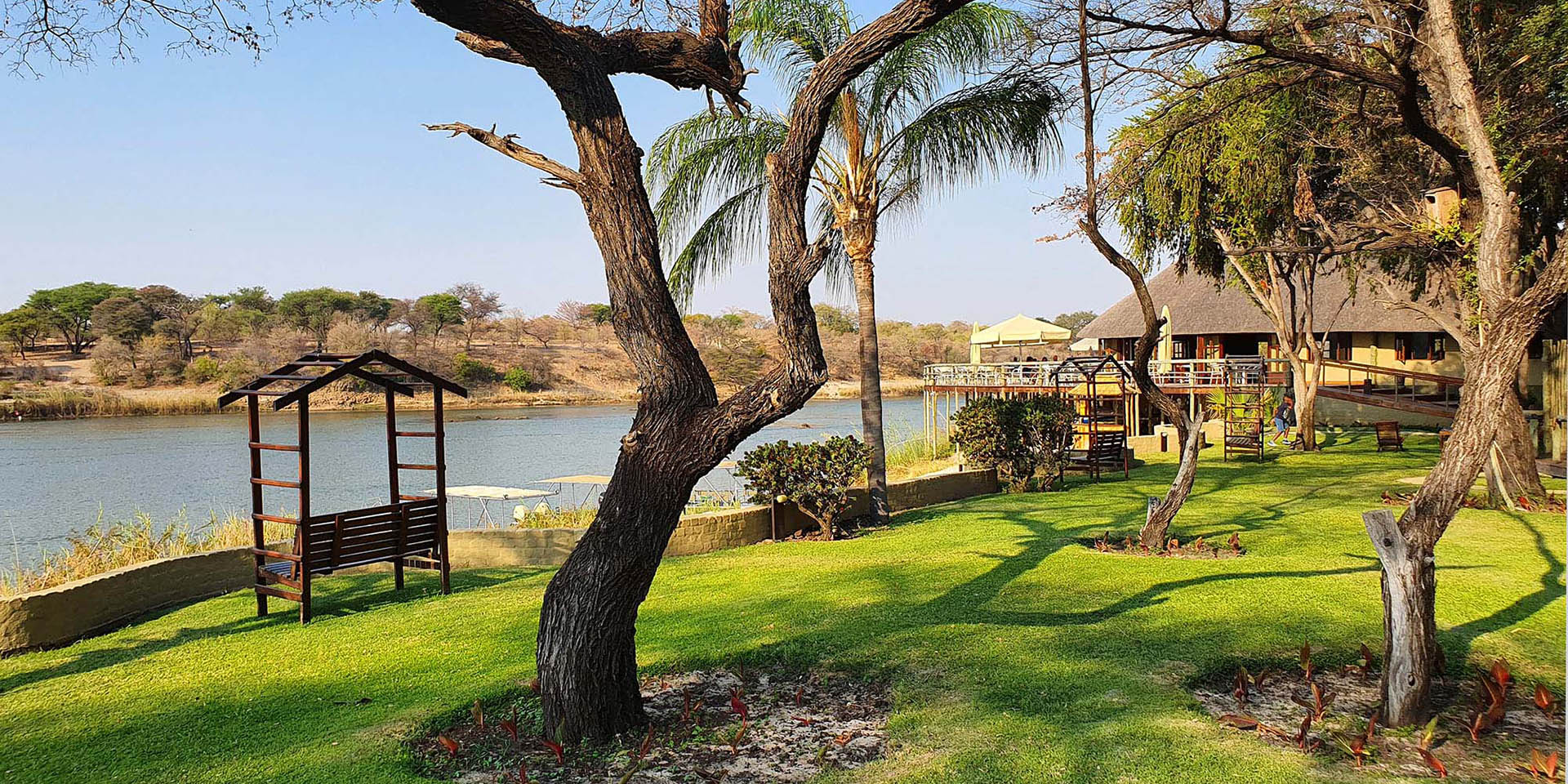 Hakusembe River Lodge on the banks of Okavango River, Namibia